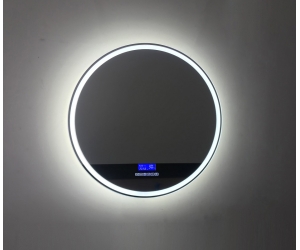 Зеркало BelBagno SPC-RNG-800-LED-TCH-RAD 80 см, со встроенным светильником, сенсорным выключателем, bluetooth, цифровым термометром, радио