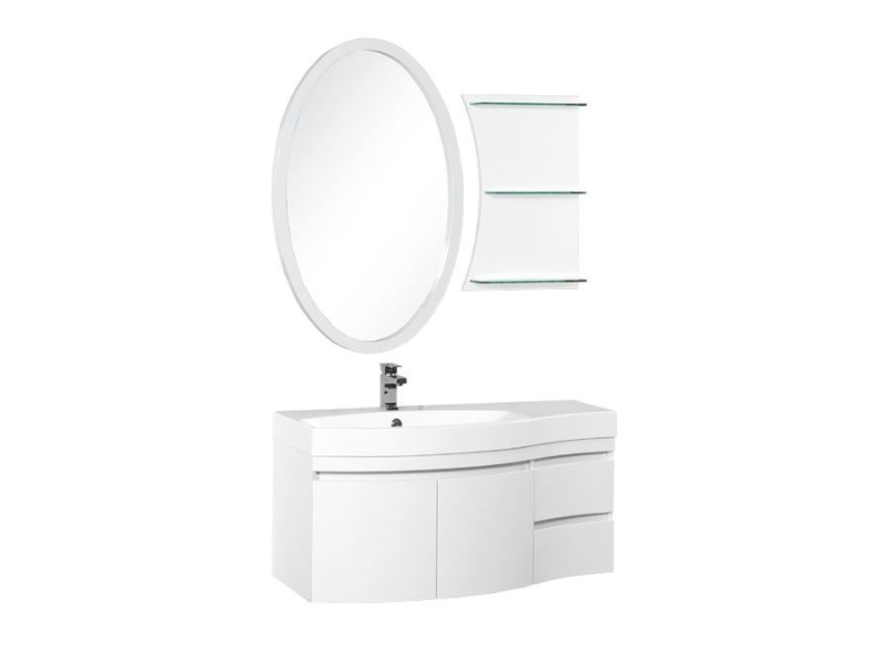 Купить Тумба под раковину Aquanet Опера 2-115 R (2 дверцы, 2 ящика) 00169654, правая, цвет белый