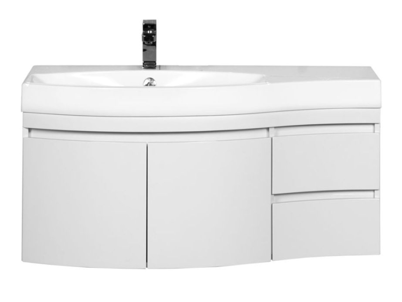 Купить Тумба под раковину Aquanet Опера 2-115 R (2 дверцы, 2 ящика) 00169654, правая, цвет белый