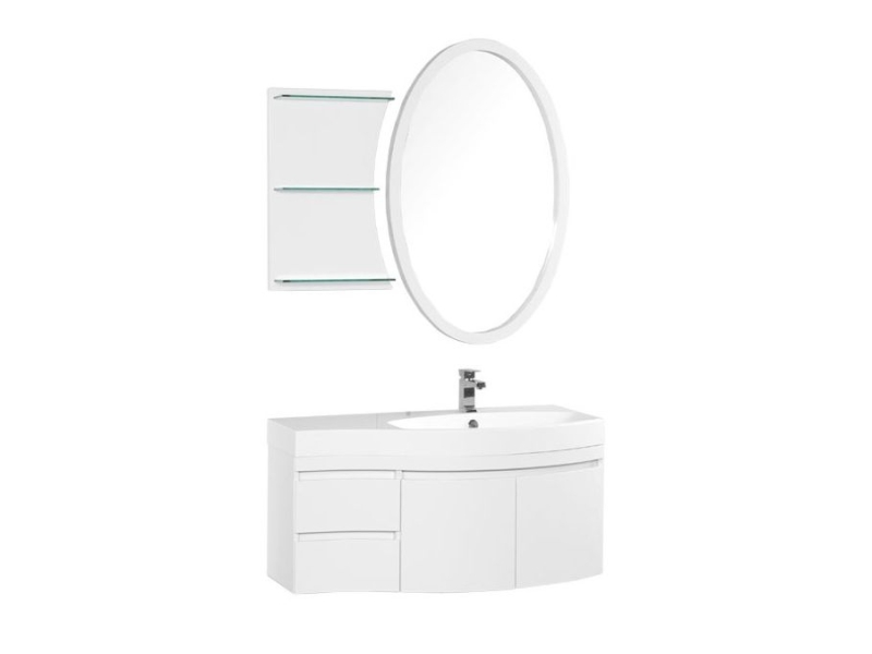 Купить Тумба под раковину Aquanet Опера 2-115 R (2 дверцы, 2 ящика) 00169654, правая, цвет белый