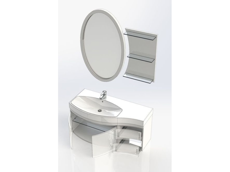 Купить Тумба под раковину Aquanet Опера 2-115 R (2 дверцы, 2 ящика) 00169654, правая, цвет белый