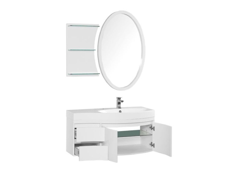 Купить Тумба под раковину Aquanet Опера 2-115 R (2 дверцы, 2 ящика) 00169654, правая, цвет белый