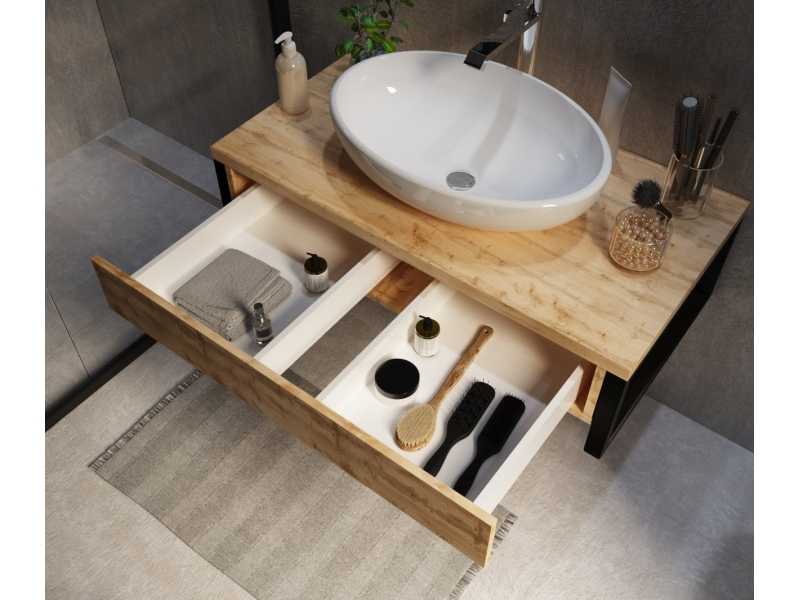 Купить Тумба под раковину 1Marka Grunge Loft 70П, дуб вотан, Ц0000015940