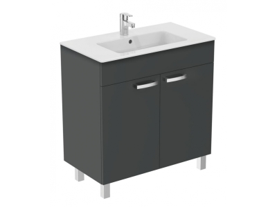 Тумба под раковину Ideal Standard Tempo 80 см, напольная, серый глянцевый, E0568TI
