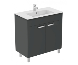 Тумба под раковину Ideal Standard Tempo 80 см, напольная, серый глянцевый, E0568TI