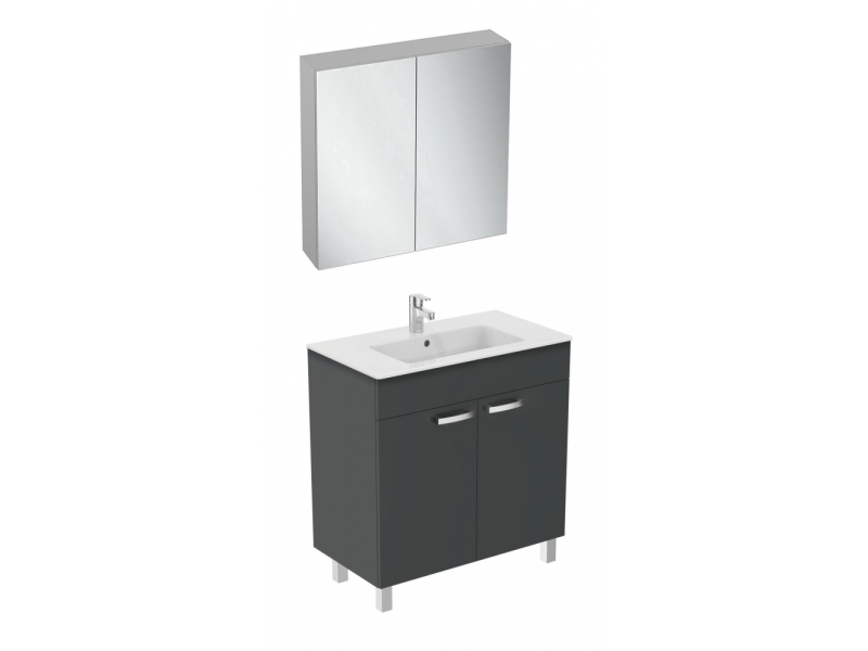 Купить Тумба под раковину Ideal Standard Tempo 80 см, напольная, серый глянцевый, E0568TI