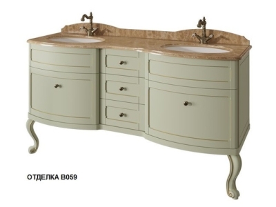 Тумба под раковину Caprigo Imperio 160 см, 5 ящиков, подвесная, отделка B059, 11619-B059