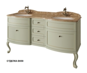 Тумба под раковину Caprigo Imperio 160 см, 5 ящиков, подвесная, отделка B059, 11619-B059