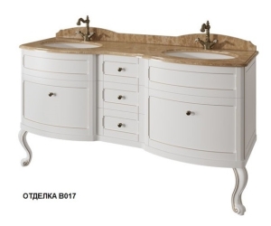 Тумба под раковину Caprigo Imperio 160 см, 5 ящиков, подвесная, отделка B017, 11619-B017