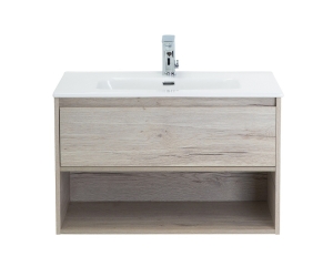 Тумба под раковину BelBagno Kraft 80, подвесная, цвет Rovere Galifax Bianco, Kraft-800-1C-SO-RGB