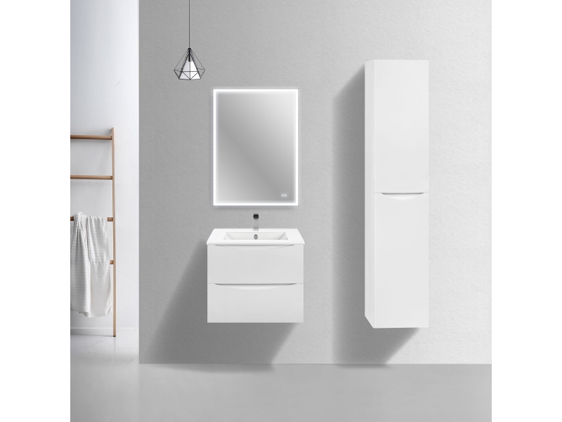 Купить Тумба под раковину Vincea Mia Slim 60 см, подвесная, белый глянцевый, VMC-2MC600S1GW