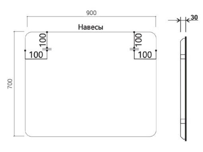 Купить Зеркало Vincea 90х70см, LED c сенсорным выключателем и диммером, VLM-3MA900