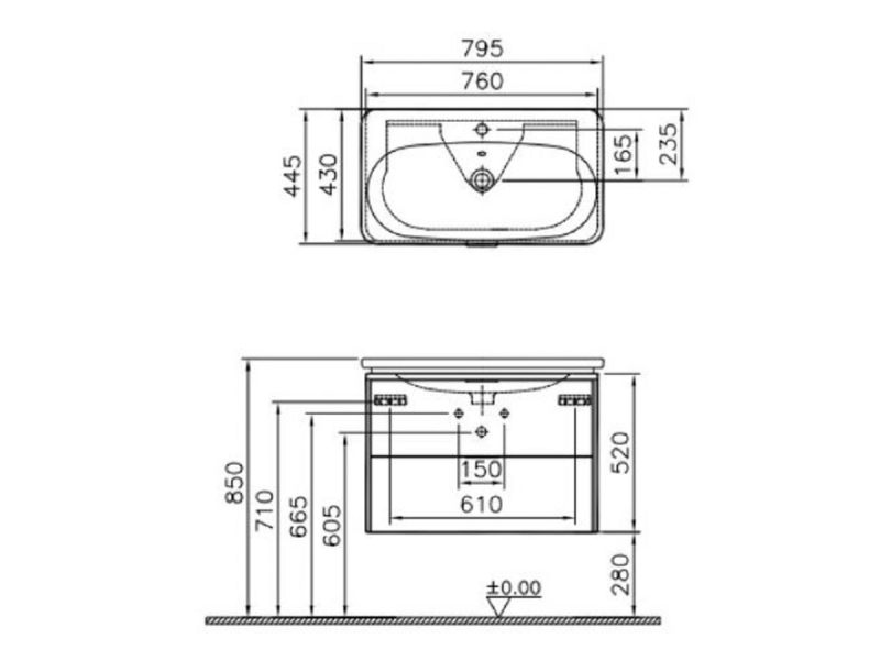 Купить Тумба с раковиной Vitra Nest Trendy 80 см, подвесная, белая, 56441
