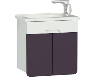 Тумба с раковиной Vitra D-Light 50 см, подвесная, корпус белый, фасад фиолетовый, 58129