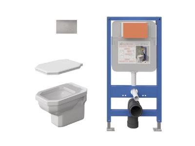 Инсталляция Caprigo GBR-100 Duo с унитазом Tempo, крышка микролифт, кнопка хром, 4703 DA001-crm