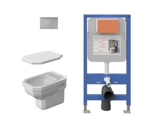 Инсталляция Caprigo GBR-100 Duo с унитазом Tempo, крышка микролифт, кнопка хром, 4703 DA001-crm