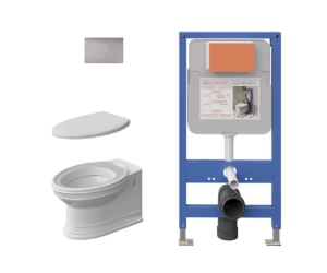 Инсталляция Caprigo GBR-100 Duo с унитазом Armonia, крышка микролифт, кнопка хром, 5803 DA001-crm