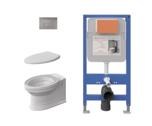 Инсталляция Caprigo GBR-100 Duo с унитазом Armonia, крышка микролифт, кнопка хром, 5803 LA002-crm