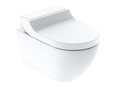 Электронный унитаз Geberit AquaClean Tuma Comfort 146.294.SI.1 с крышкой-биде, панель белое стекло