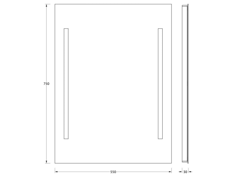 Купить Зеркало EVOFORM Ledline BY 2114 с 2-мя встроенными LED-светильниками 10,5 W 55х75 см