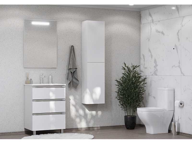 Купить Тумба под раковину Roca The Gap 60 см, 857552806, 3 ящика, напольная, белый глянцевый