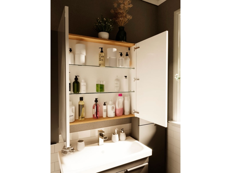 Купить Зеркальный шкаф 1Marka Gaula 60П, черный, У92541