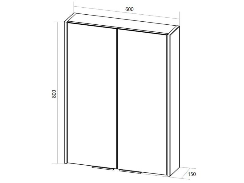 Купить Зеркальный шкаф 1Marka Gaula 60П, черный, У92541