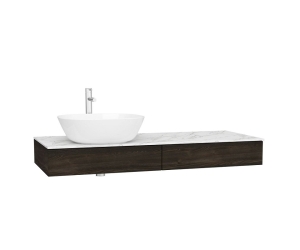 Тумба под раковину Vitra Origin 120 см, подвесная, темный вяз, чаша слева/справа 65680/65683