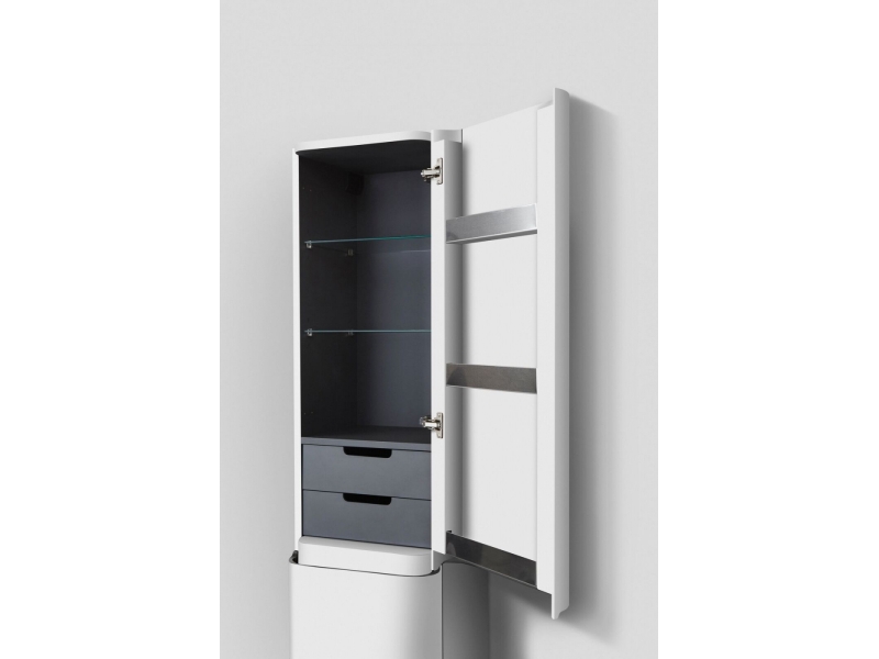 Купить Пенал Am.Pm Sensation, M30CHR0406WG, цвет - белый глянец, правый, 40x35x155 см