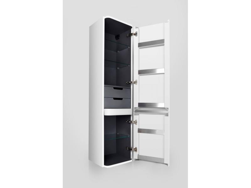 Купить Пенал Am.Pm Sensation, M30CHR0406WG, цвет - белый глянец, правый, 40x35x155 см
