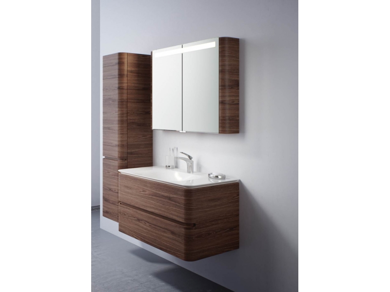 Купить Пенал Am.Pm Sensation, M30CHL0406TF, цвет - табачный дуб, левый, 40x35x155 см