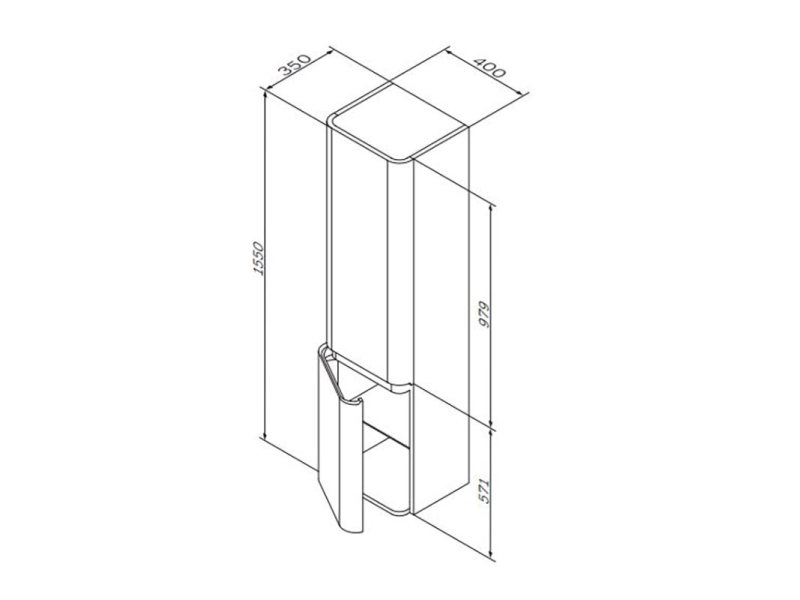 Купить Пенал Am.Pm Sensation, M30CHL0406TF, цвет - табачный дуб, левый, 40x35x155 см
