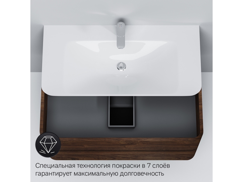 Купить Тумба под раковину Am.Pm Sensation 100 см, подвесная, орех, M30FHX1002NF