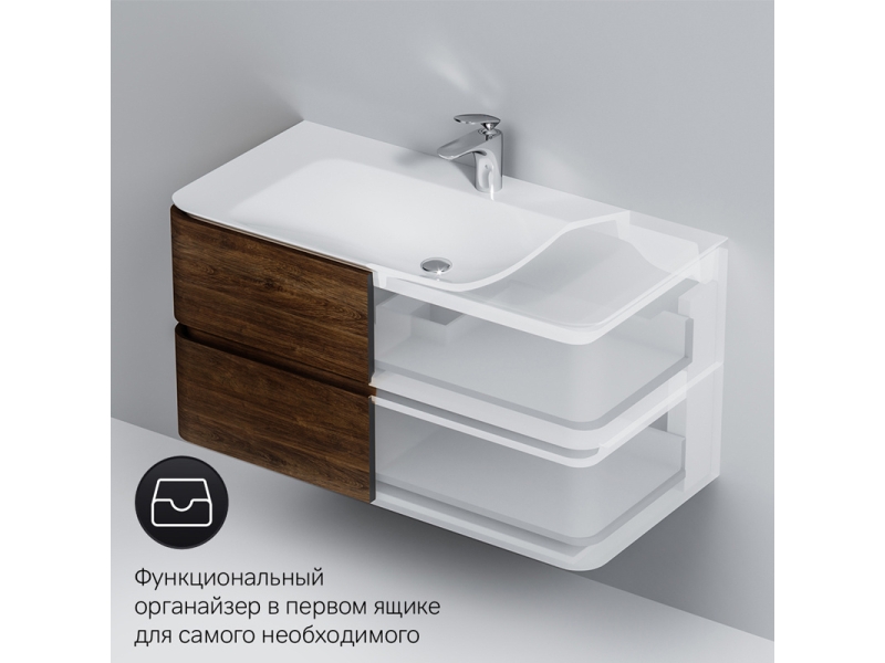 Купить Тумба под раковину Am.Pm Sensation 100 см, подвесная, орех, M30FHX1002NF