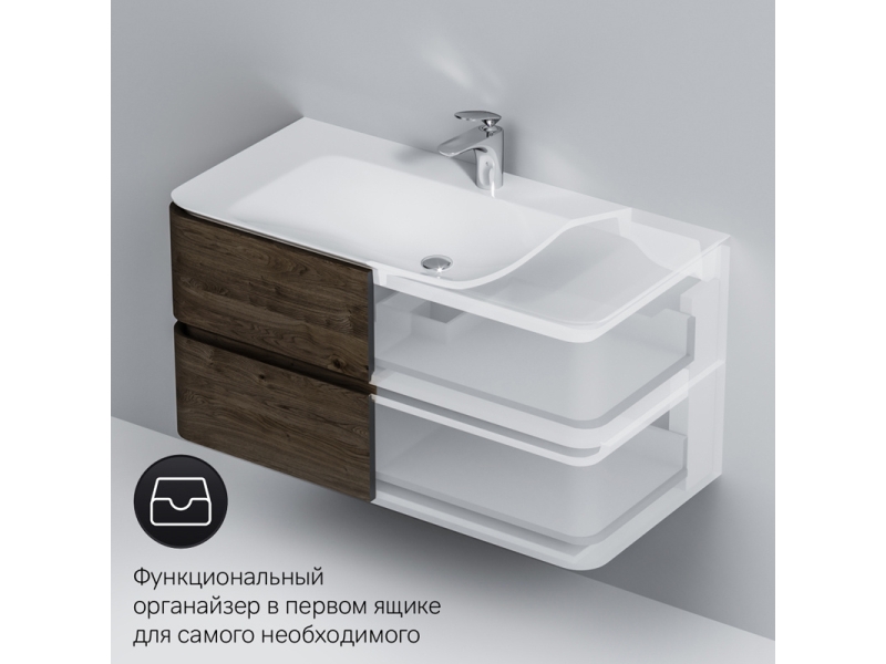 Купить Тумба под раковину Am.Pm Sensation 100 см, подвесная, табачный дуб, M30FHX1002TF
