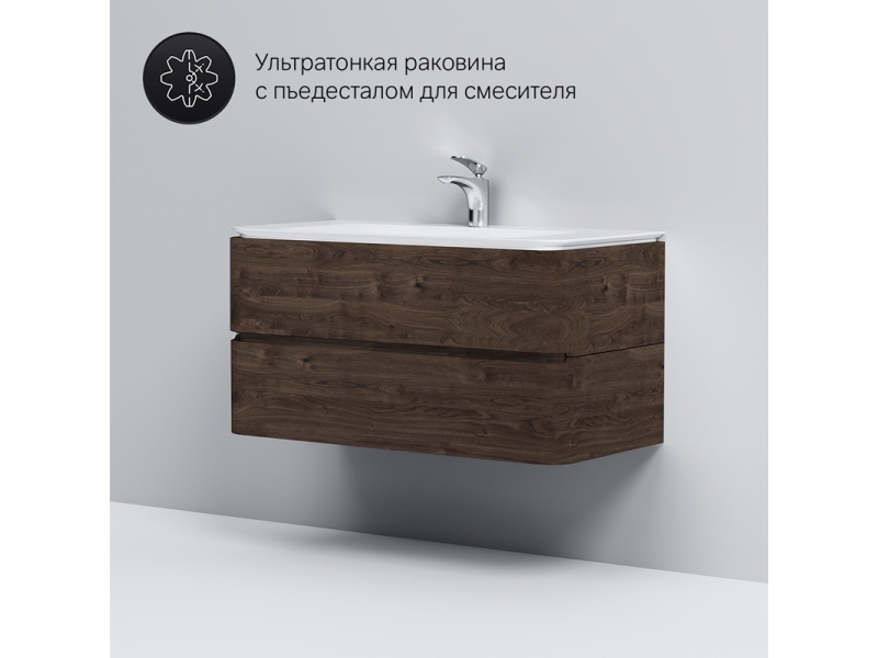 Купить Тумба под раковину Am.Pm Sensation 100 см, подвесная, табачный дуб, M30FHX1002TF