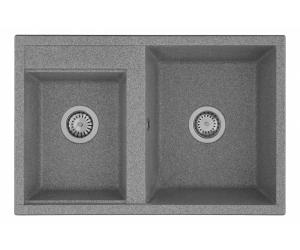 Кухонная мойка Акватон Делия 78 DBL 1A723132DE230 78 x 52 x 21.8 см, серый