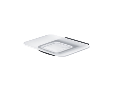 Мыльница стеклянная Am.Pm Inspire 2.0, держатель черный матовый, A50A34222
