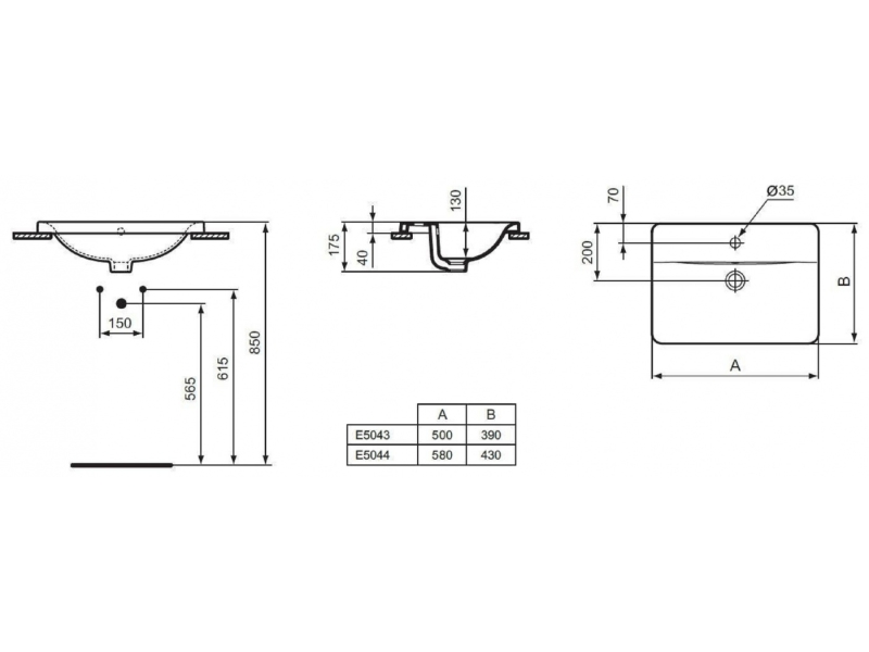 Купить Раковина Ideal Standard Connect E504401 58 см