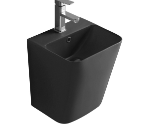 Раковина CeramaLux Серия N, 38 х 34 см, подвесная, черная матовая, 500QMB