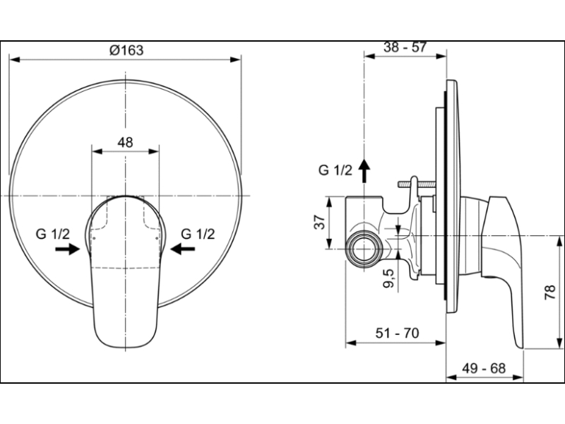 Купить Смеситель для душа Ideal Standard Ceraflex A6757AA