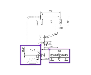 Nicolazzi C2233DX Встраиваемая часть для смесителя для душа со стены