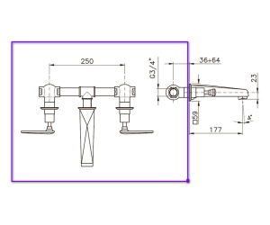 Nicolazzi C1077DX Встраиваемая часть для смесителя со стены