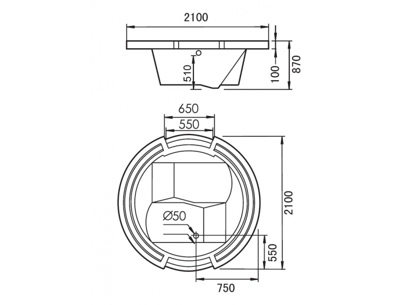 Купить Ванна гидромассажная акриловая Gemy G9060 B 210 х 210 x 87 см, встраиваемая, белая