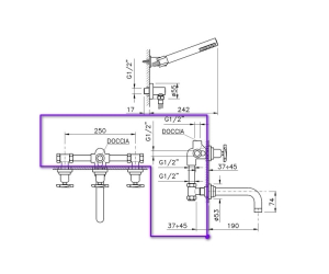 Nicolazzi C2203DX Встраиваемая часть для смесителя со стены