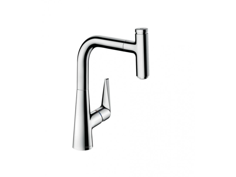 Купить Кухонный смеситель однорычажный, 220, с вытяжным изливом, 1jet Hansgrohe 72822000, хром