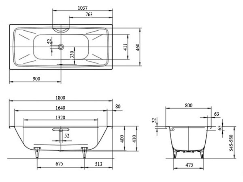 Купить Стальная ванна KALDEWEI Cayono Duo 180x80 standard mod. 725 272500010001