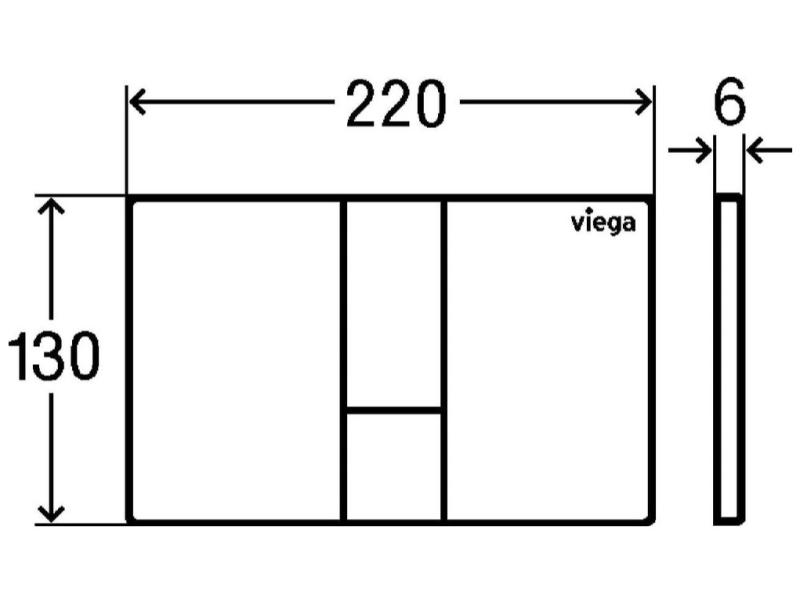 Купить 773274 Prevista Панель смыва для унитазов Visign for Style 24, пластик, матовый хром, модель 8614.1