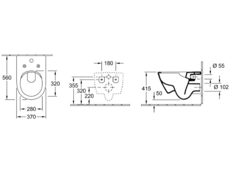 Купить 5614 A101 SUBWAY 2.0 Унитаз 370х560, подвесной, DirectFlush, ViFresh, Альпийский белый