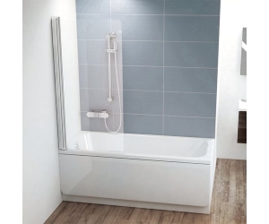 Шторка для ванны Ravak CVS1-80 L (белый + транспарент) 7QL40100Z1